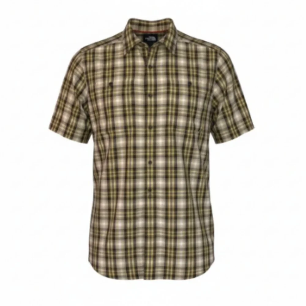 The North Face Men's Plaid Button Up Shirt XL Short Sleeve 2 Pocket Outdoor EUC